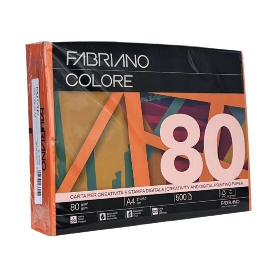 ΧΑΡΤΙ ΕΚΤΥΠΩΣΗΣ Α4 ΧΡΩΜΑΤΙΣΤΟ ΕΝΤΟΝΟ FABRIANO COLORE 80gr. ARAGOSTA (ΔΕΣΜΙΔΑ 500φ.)