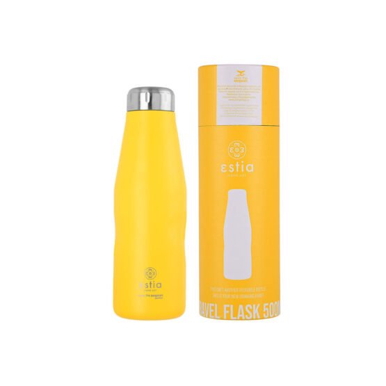 ΠΑΓΟΥΡΙ ΘΕΡΜΟΣ ESTIA TRAVEL FLASK SAVE THE AEGEAN 500ml PINEAPPLE YELLOW